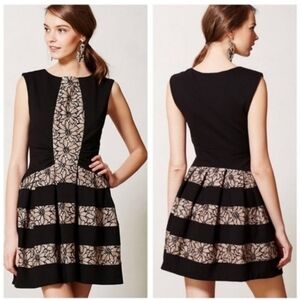 ANTHRO Eva Franco 0 Lace Strata Fit & Flare Dress